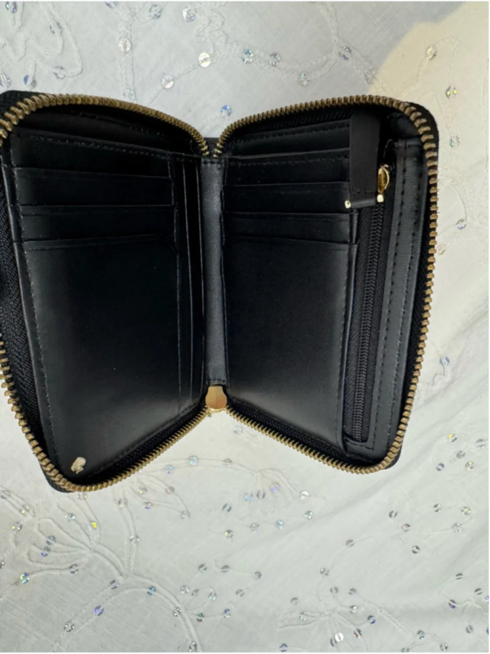 Kate Spade Cameron Small Slim Continental Wallet Black Saffiano Leather